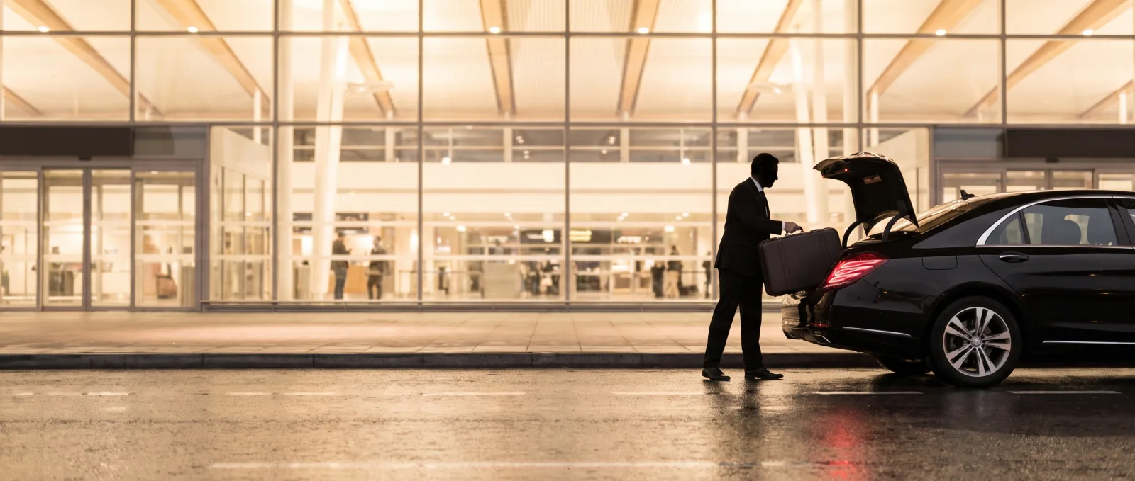 Executive ground transportation prepared for a private aviation arrival in Houston