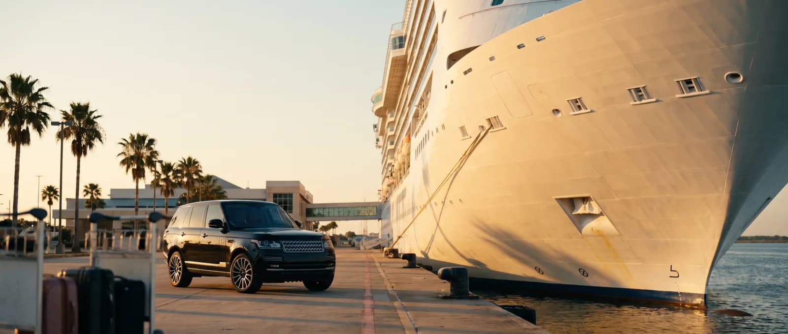 Private vehicle prepared for a Houston to Galveston cruise transfer